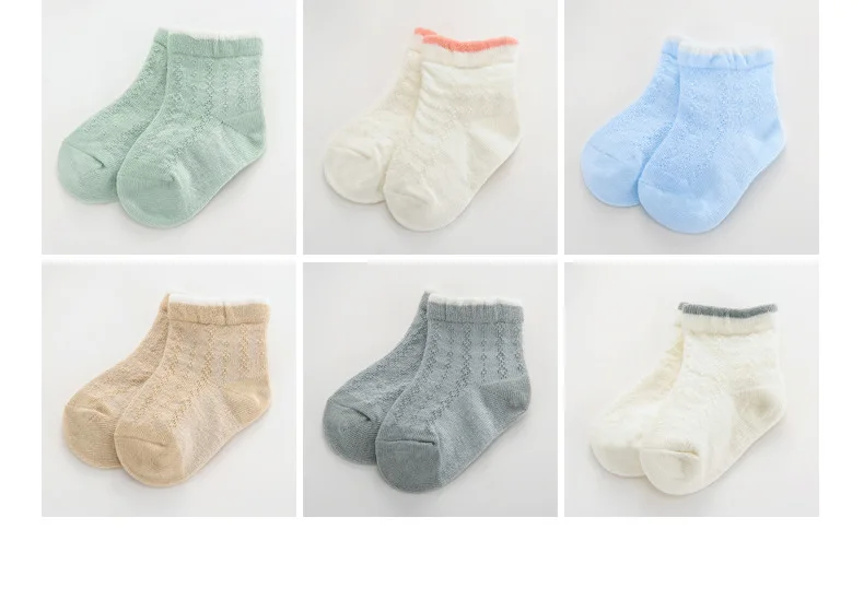 Новые хлопковые носки для малышей на весну и осень, дышащие теплые детские носки для девочек и мальчиков, носки для малышей, для новорожденных детей 0-2 лет