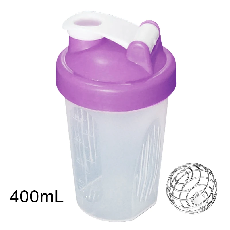 400 ml/600 ml протеин порошок коктейль бутылка для смешивания Спорт Фитнес шейкеры для протеиновых коктейлей Спортивная бутылка для воды(маленький подарок - Цвет: Фиолетовый