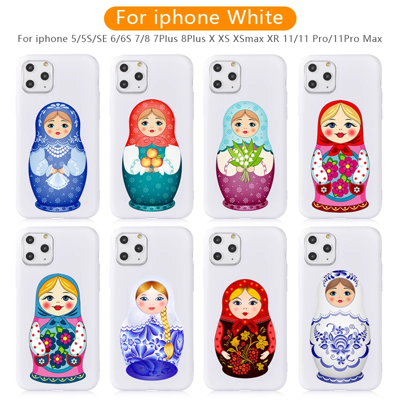 

For iPhone xr 8 7 6 plus 11 Pro Max Case Cover For iphone X XS max Doll 6s 7 8 Plus 5 5s se For Apple White case
