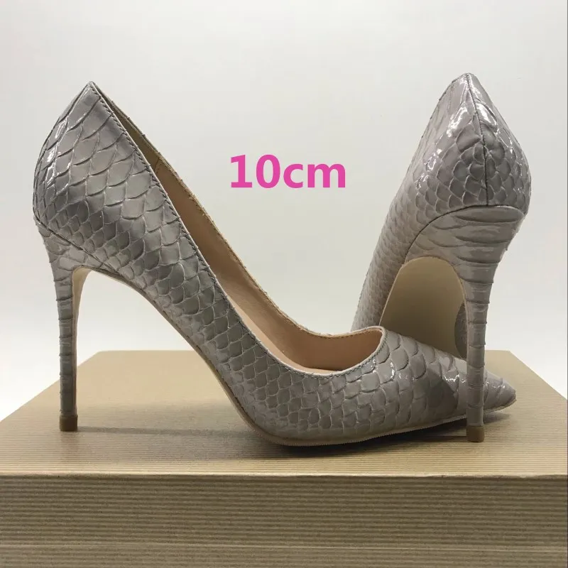 Roberto Cavalli Grey Snakeskin Heels | Treasures of NYC | New York, NY