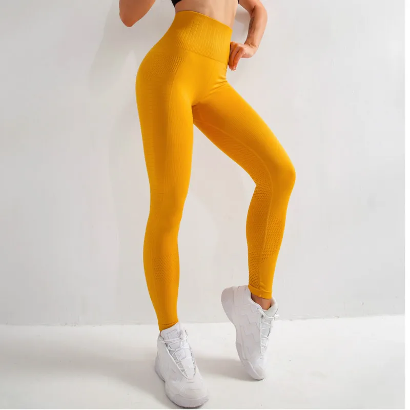 CHRLEISURE, бесшовные леггинсы для фитнеса, женские быстросохнущие спортивные штаны с дышащей сеткой, леггинсы для тренировок с высокой талией для женщин