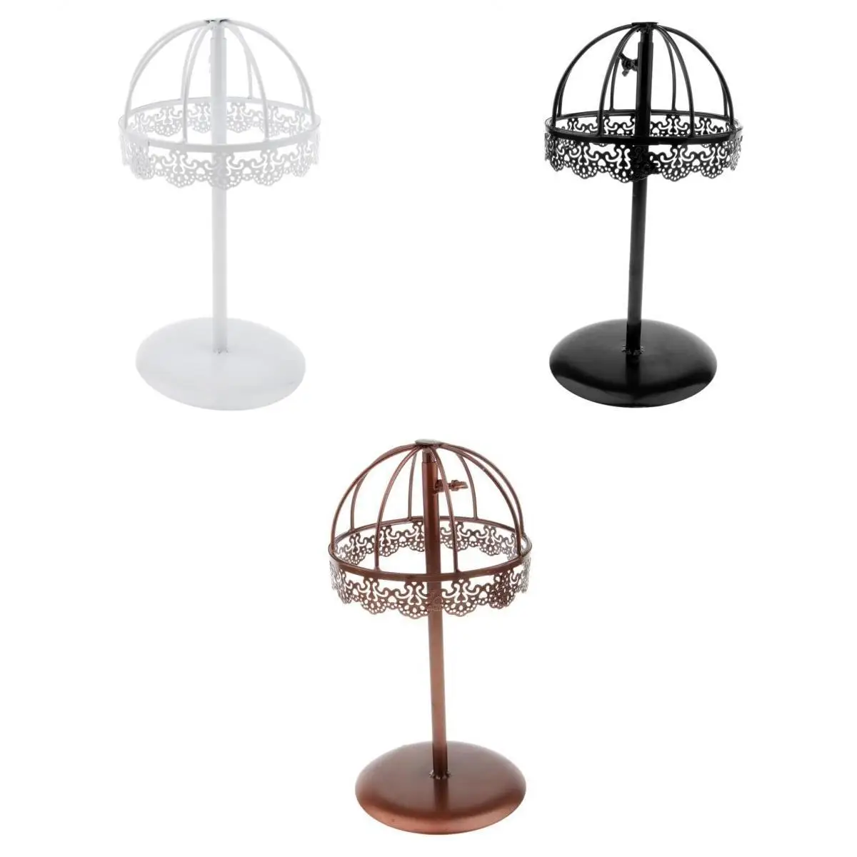 3pcs Free Standing Hat Display Holder Cap Storage Wig Dryer Stand Rack Shelf