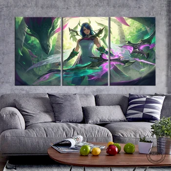 

3pcs Dragon Series Skin Picture League of Legends Game Poster Canvas Wall Art Painting for Living Room Wall Decor Unframed