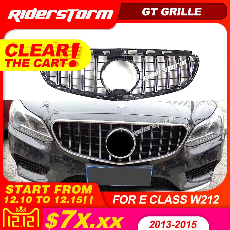12 для W212 GT решетка E Class E300L E400L E200 E350 радиатора без эмблемы 2013 2015 бампер