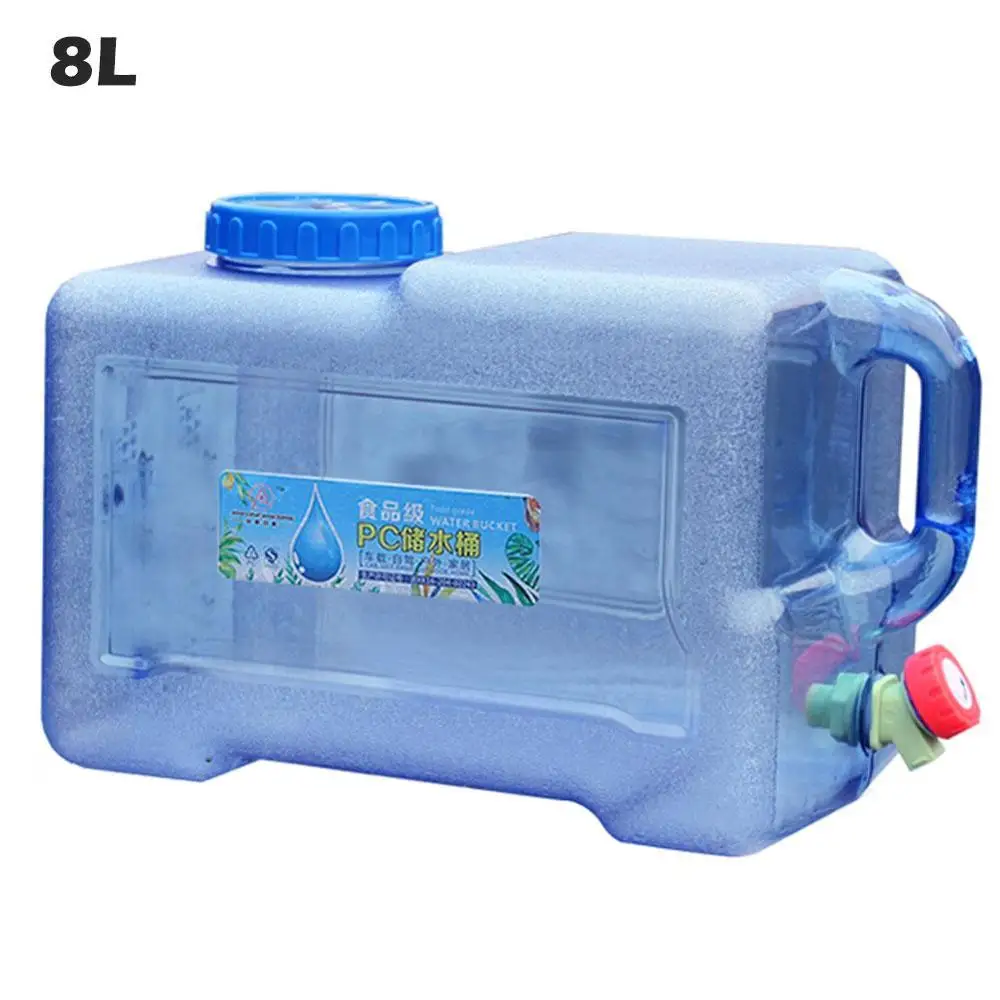 5л 8л автомобильное ведро для хранения воды портативный контейнер для воды открытый большой емкости бутылка для воды с краном Кемпинг квадратный баррель - Название цвета: 8L