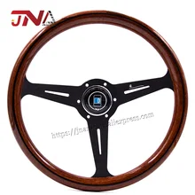 High Quality JDM Copy Wood Steering Wheel with Black Spoke Classic Steering Wheel