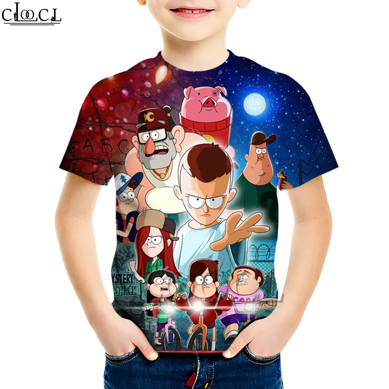Kids T shirt 20 Детские футболки с рисунком из аниме «Гравити Фолз»; Креативная одежда с 3D принтом для мальчиков и девочек; толстовка с короткими рукавами; повседневные топы для детей - Цвет: Kids T shirt 20