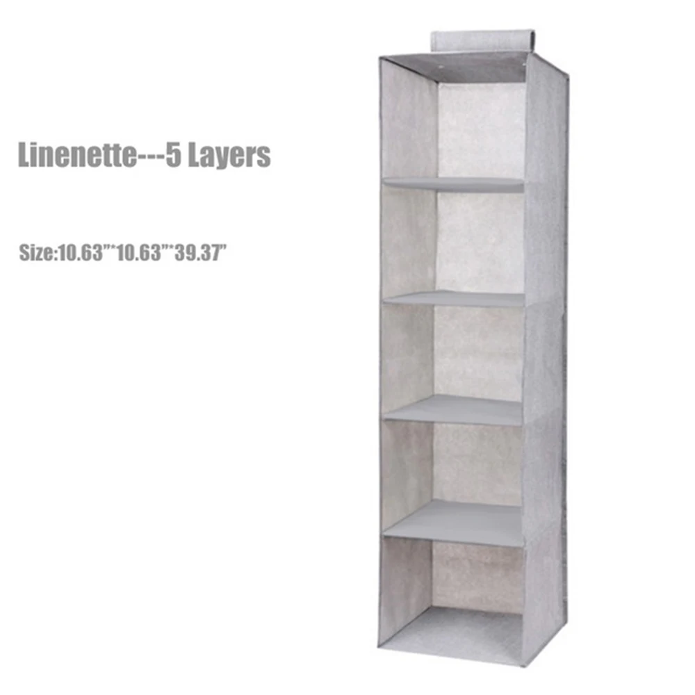 5 Layer Складная висячая сумка 3/4/5 Слои s предметы домашнего обихода Linenette мульти-Слои Костюмы платяной шкаф Портативный шкафы для хранения - Цвет: 5 Layer