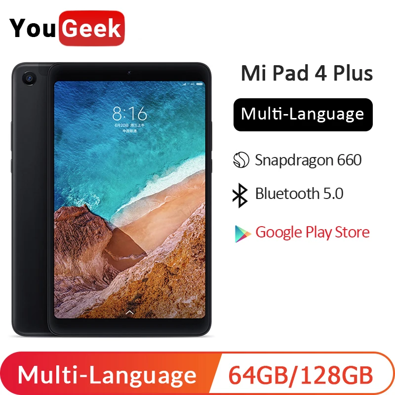 Xiaomi mi Pad 4 Plus mi Pad 4 Plus 64 Гб 128 ГБ ПК планшет 10," Snapdragon 660 8620 мАч 1920x1200 Мп+ МП 4G планшет Android