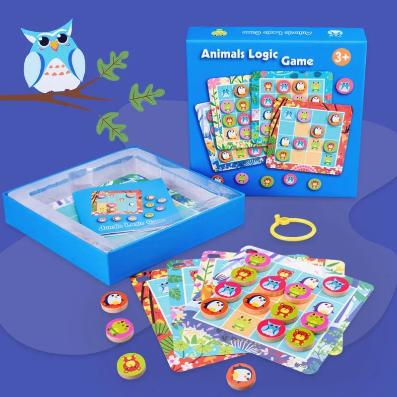 Duo lai логическая игра с животными(шестнадцать сеток) Mg18 для детей 3-6 лет, Обучающие Настольные игрушки, настольная игра 0,6