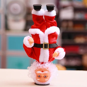 

Novelty Funny Xmas Decorations Electric Santa Claus Doll Can Handstand Street Dancing Ornaments Electric Plush Toy Xmas gift
