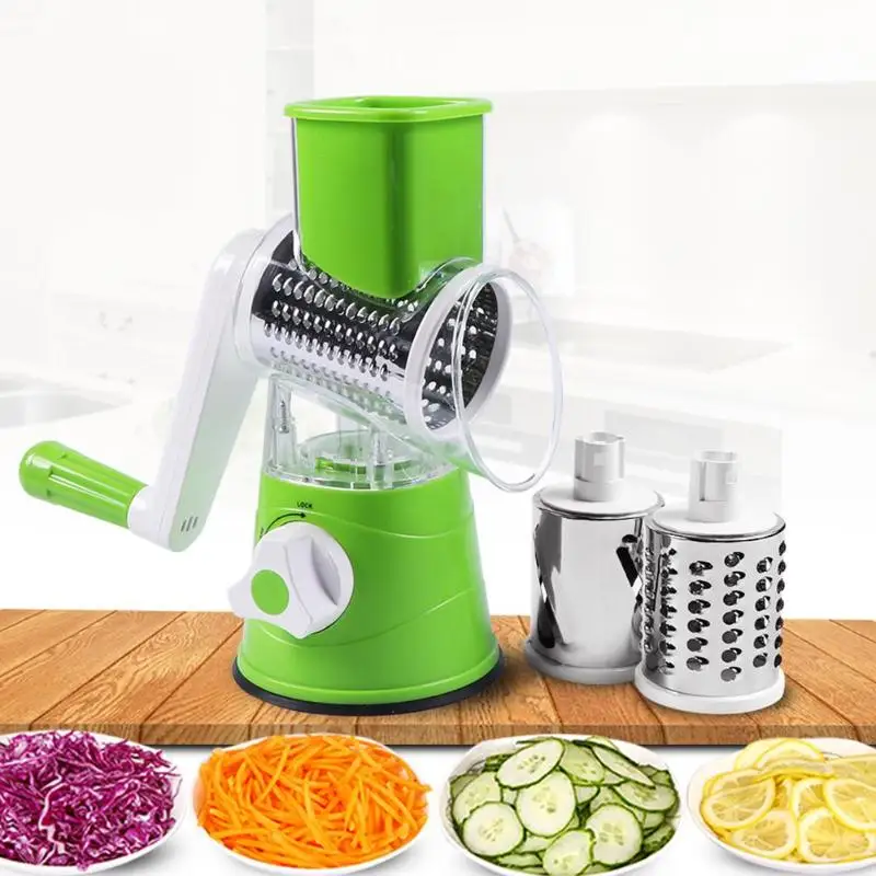 

Manual Vegetable Cutter Slicer Multifunctional Round Mandoline Slicer Potato Carrot Grater Cheese Fruit Shredder Kitchen Gadget
