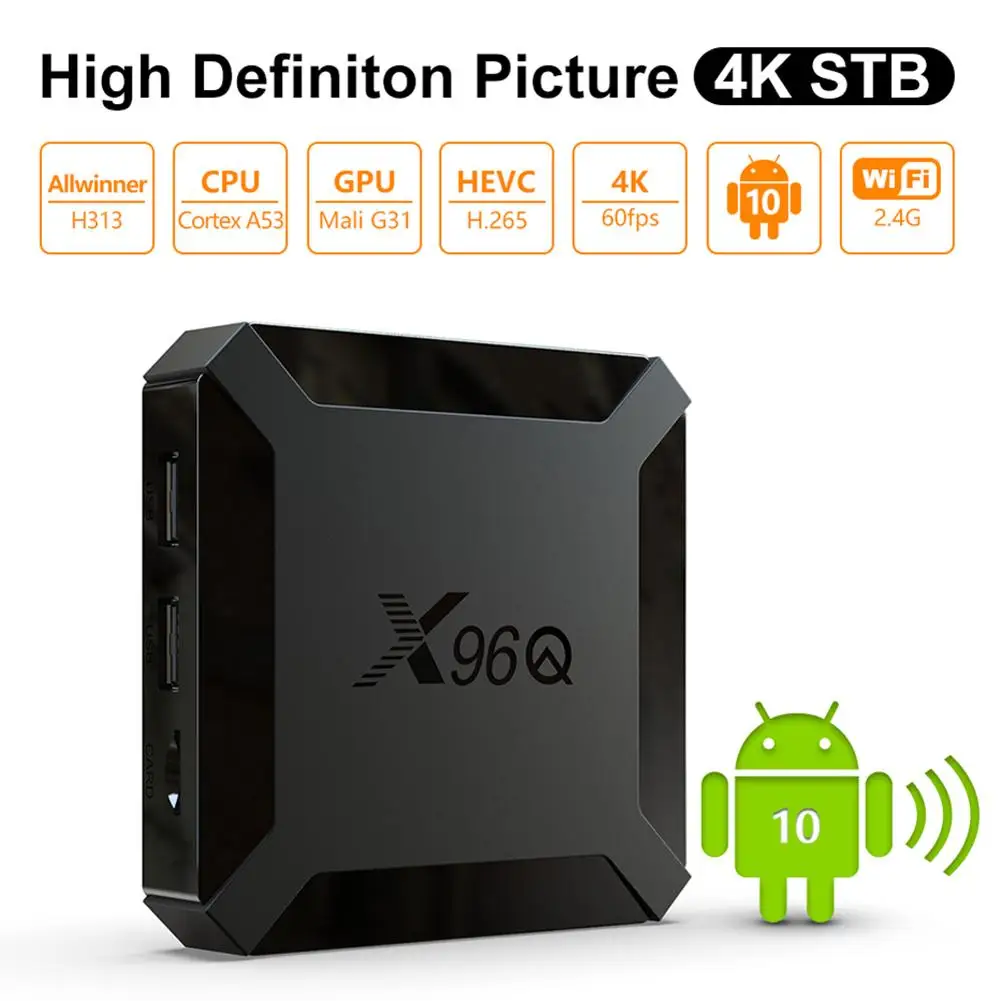 Совершенно новая ТВ-приставка x96q на Android 10 0 IP x96 q 1 ГБ 8 2 16 Смарт Allwinner H313 |