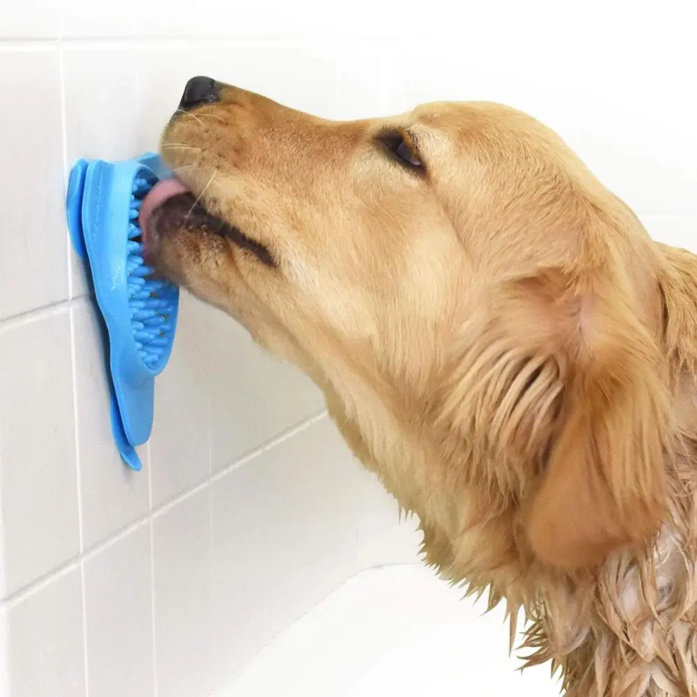 

Dog Lick Pad for Dog Washing Distraction Device and Slow Feedering Mat Suctions to Wall for Pet Bathing Grooming