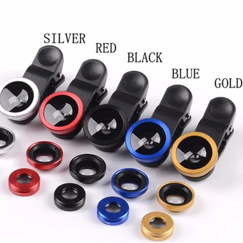 Obiettivo Fisheye per cellulare 3 In 1 grandangolare + fotocamera Macro + lenti per fotocamera Fish Eyes con Clip per Iphone 12 11 Samsung Huawei