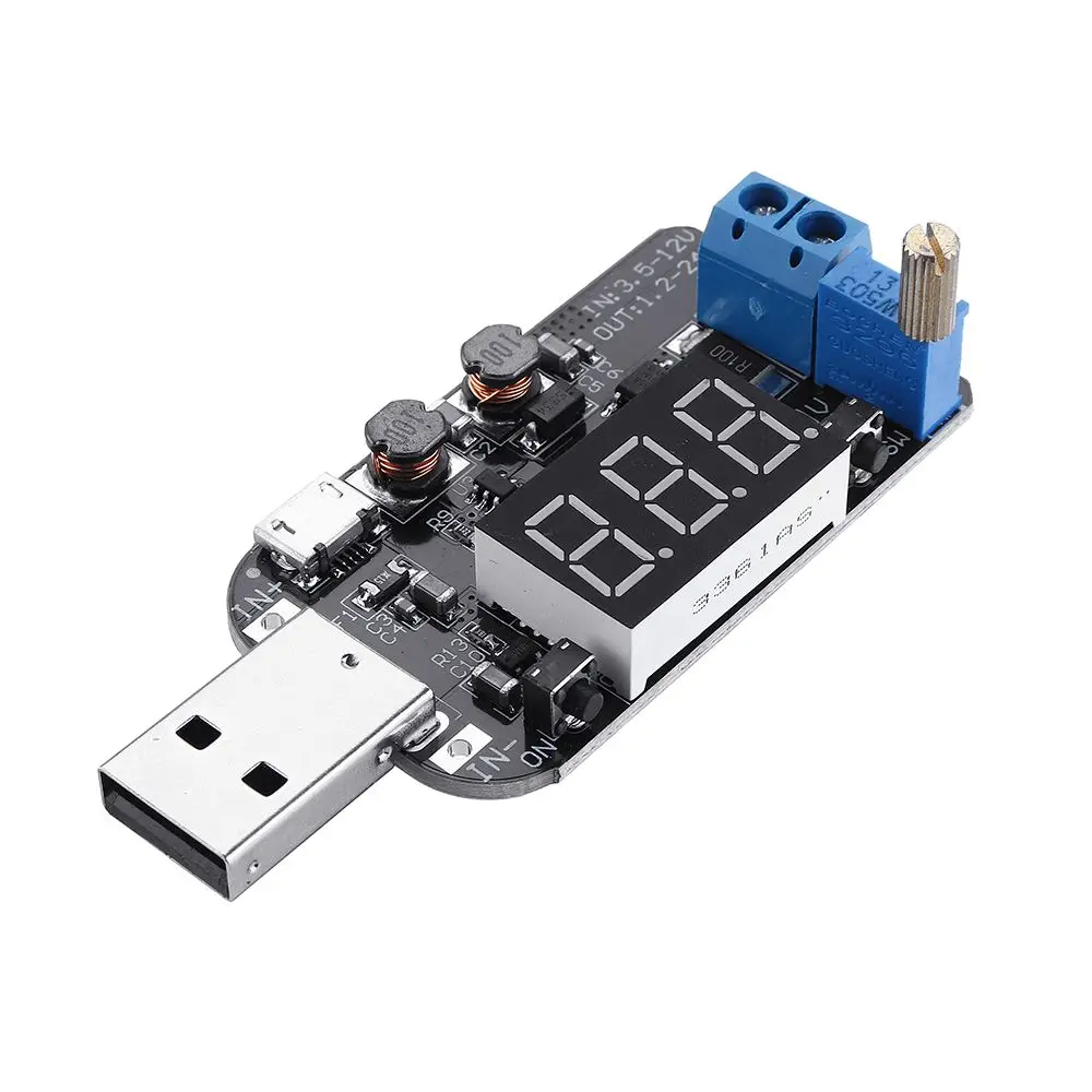 LEORY USB Регулируемый импульсный регулятор питания модуль регулятор напряжения цепи DC5V до 3,3 V 9V 12V 18V 24V