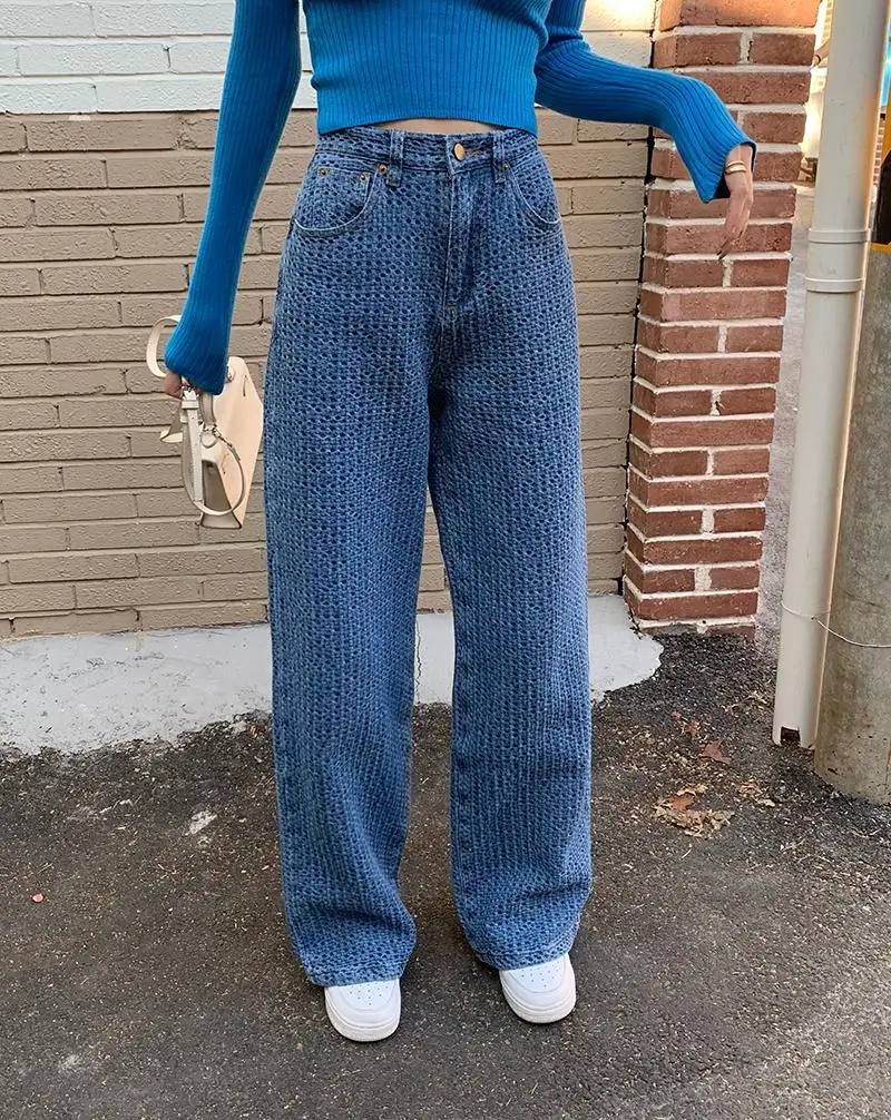 Pantalones flojos rectos de mezclilla para mujer, Vaqueros largos a la  moda, Casaul, para invierno y otoño _ - AliExpress Mobile