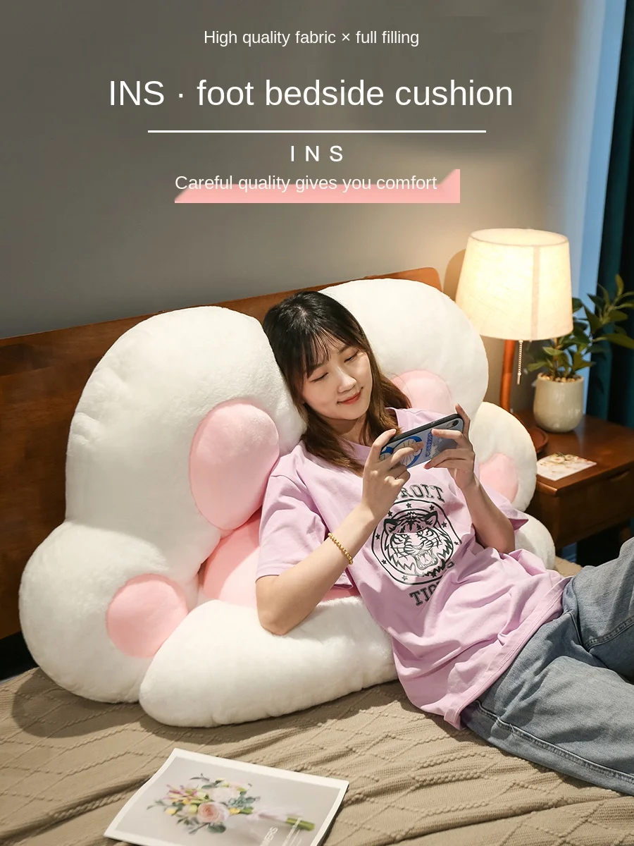 Hand-Shaped Brush Pillow Seat Cushions Bedside Cushion Large Backrest Bed Soft Case Sleeping Artifact Removable | Дом и сад