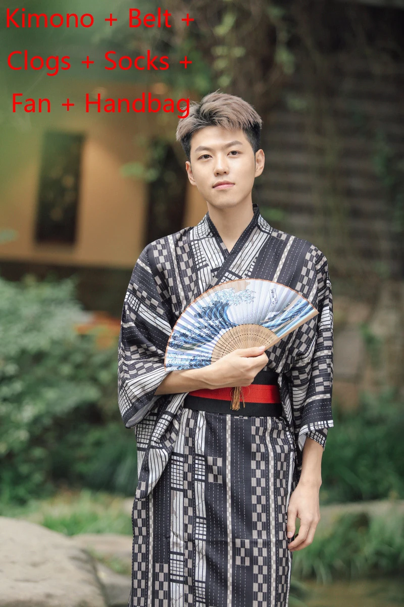 WaiYeeHei Men's Women's Unisex 3/4 Sleeve Kimono Yukata