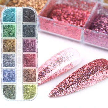

1 Set Holographic Nail Powder New Year Decoration Dipping Laser Sparkly Effect Nail Sequin Flakes Nail Art Decor Manicure LE1599