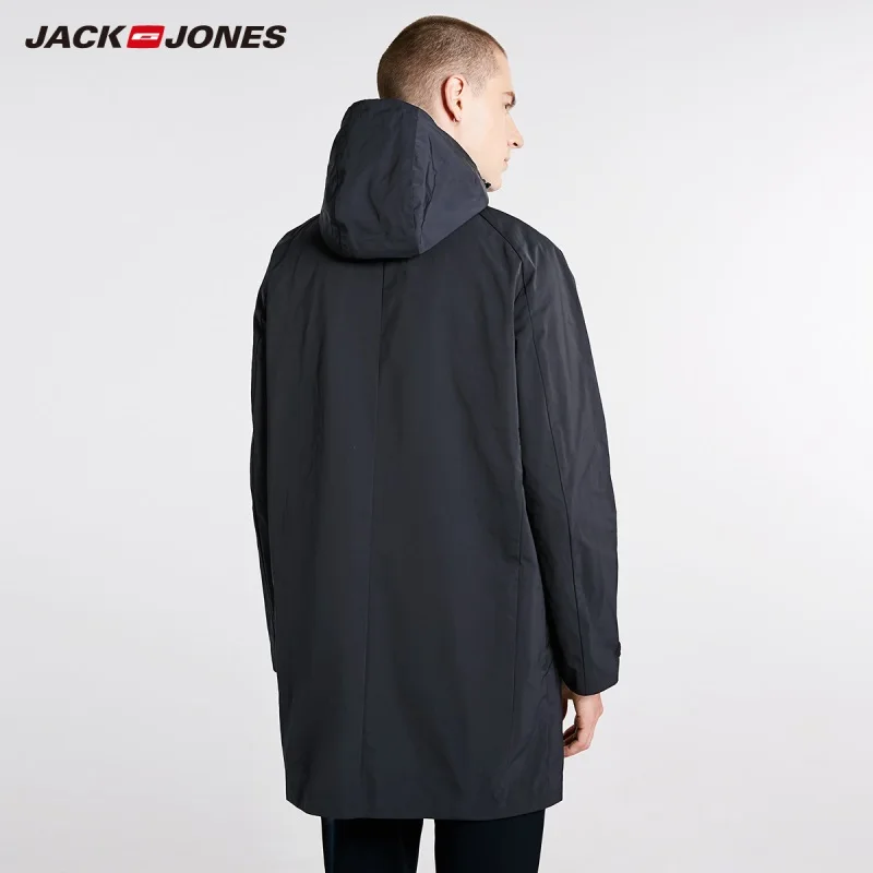 JackJones осень мужская трендовая куртка с капюшоном Длинная Куртка 218321514