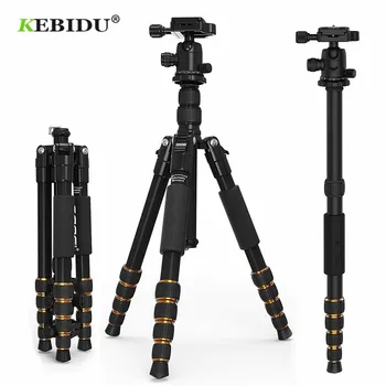 

KEBIDU Q666 Portable Professional Travel Camera Tripod Monopod&Pan aluminum Ball Head compact for digital SLR DSLR camera