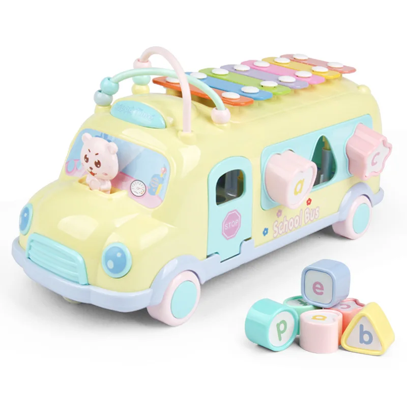 Best  8PCS/Set Multifunction Early Educational Car Toys Baby Learning Music 5 in 1 Bus Education Toddler 