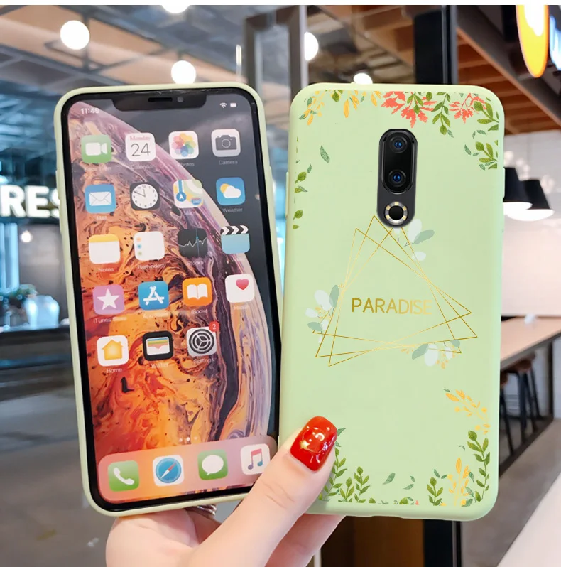 For Meizu 16 16t 16s 16x 16xs Plus Case Cartoon Flower Butterfly Pattern Shell Painted Silicone Protection Phone Cover cases for meizu