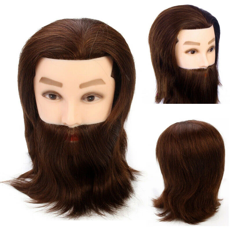 14 ''Коричневый Толстый 100% настоящие человеческие волосы манекен мужчины