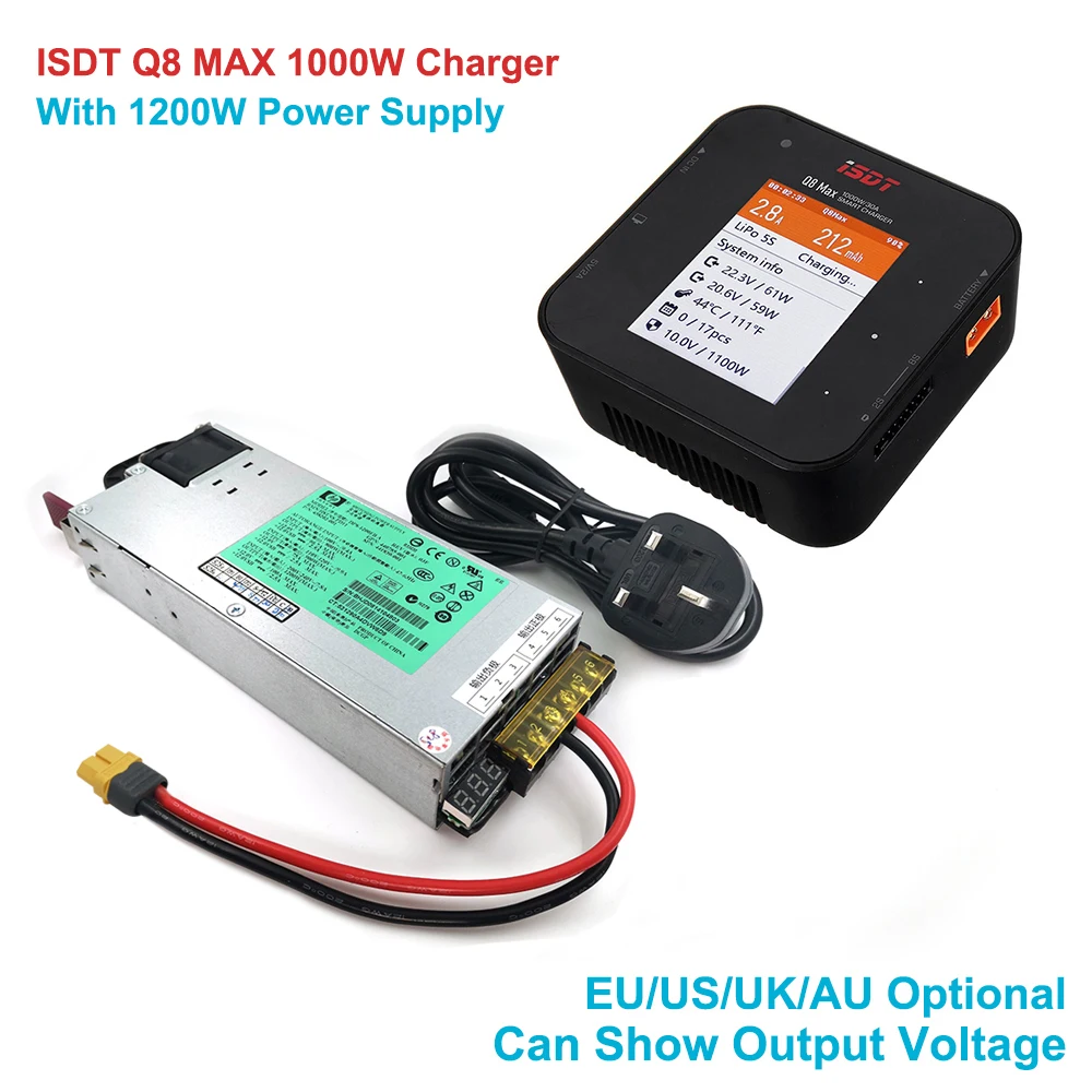 ISDT T8 Q8 MAX 1000W Smart Battery Balance Balance Charger For 1-8S Lipo Battery Airplane Racing Drone Helicopter