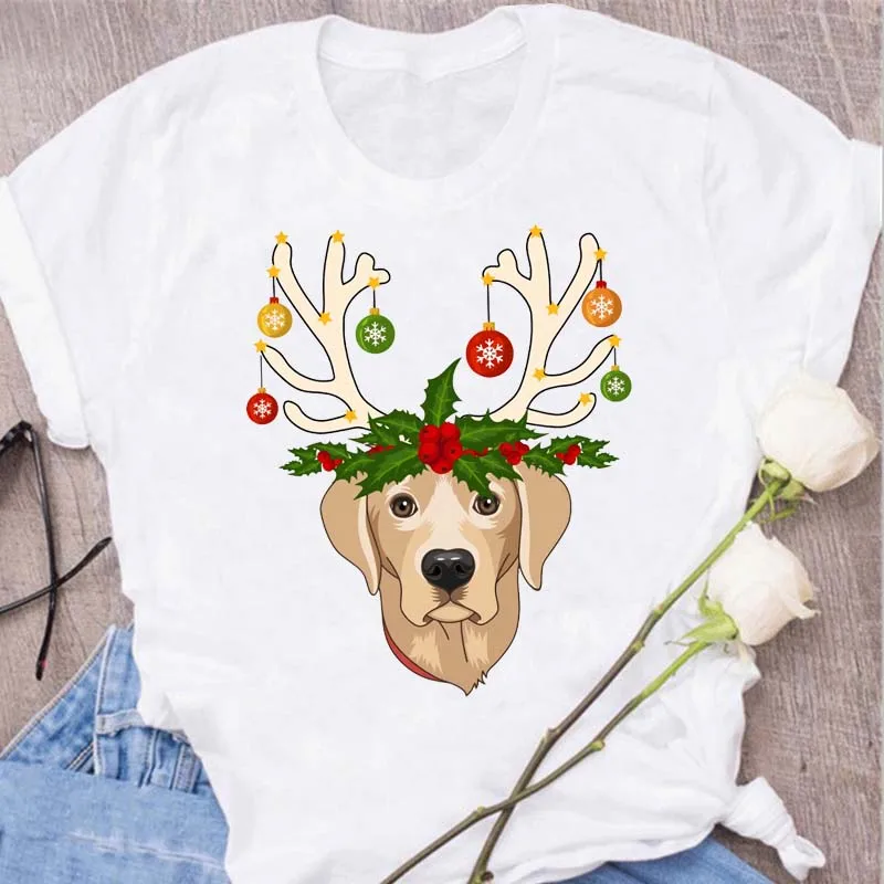 Women Dog Paw Print T Shirt Cute Love Paws Female Short Sleeve Cartoon Christmas Tops Print Ladies Tees Tshirt Graphic T-Shirt mens graphic tees Tees