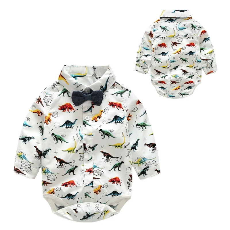 WEIXINBUY/Детские комбинезоны; хлопковая одежда с длинными рукавами; детские комбинезоны с динозаврами; Модная одежда для новорожденных