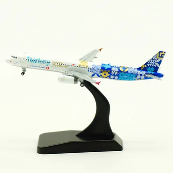 

11CM 1/400 Airbus A321 Plane model Turkish airlines Diecast Static alloy Airplane landing gear Toys aircraft collectible display