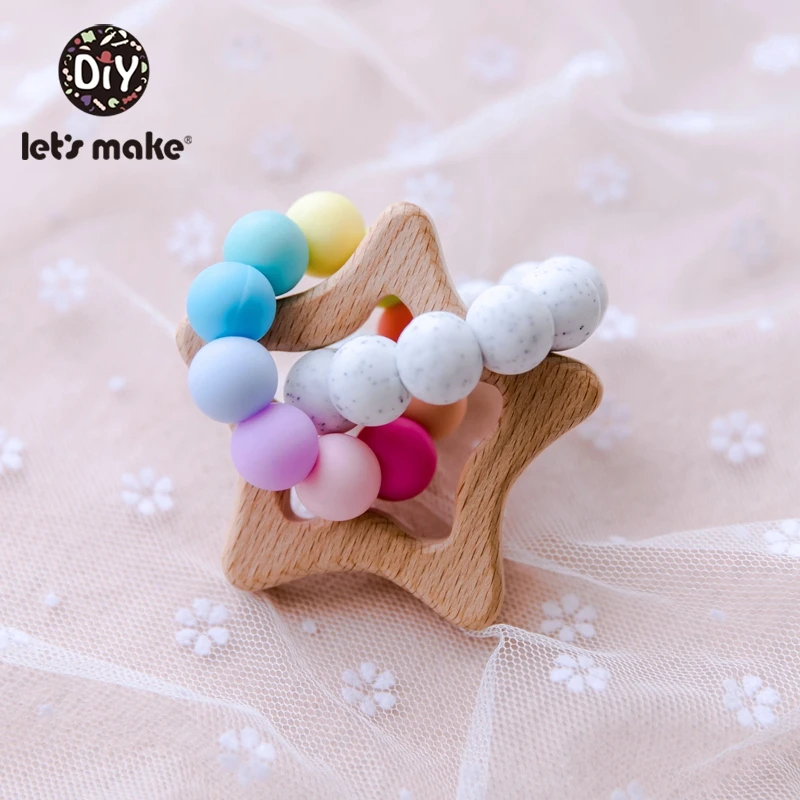 3 Let'S Make 1 шт. детские игрушки деревянная коляска игра Младенческая Детская игра Музыкальная погремушка Персонализированная соска цепь для детей 0-12 месяцев - Цвет: 3