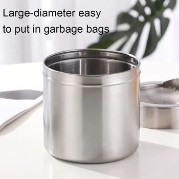 

12cm Stainless Steel Trash Cans Desktop Mini Ashtray Car Garbage Bin Wastebasket Home/office Stroage Bin