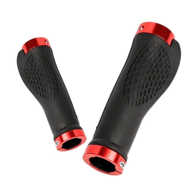 

Rubber Bike Handlebar Grip End Cap Aluminium Alloy Lock Anti-Skid Ergonomic Mountain MTB Cycling Parts Bicycle Grips