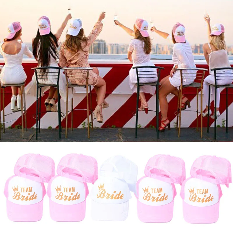 

1PCS BRIDE TEAM Baseball Cap Bride To Be Bachelorette Party Bridal Shower Wedding Party Decoration Bride Hen Party Accessories