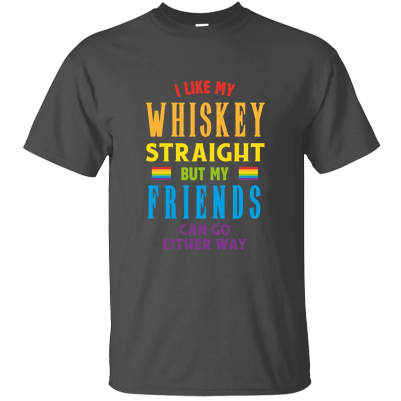 Футболка с надписью «I Like My Whiskey Straight But My Friends» для мужчин; серая футболка для мальчиков и девочек; рубашки