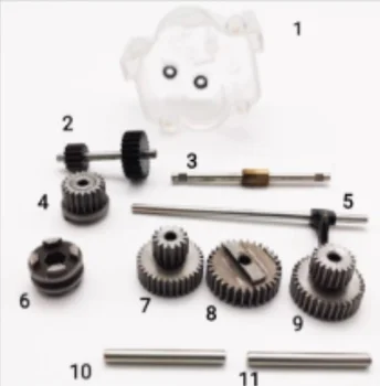 

RBR/C full transparent wave box shell + metal gear 11-piece set, suitable for WPL MN JJRC various RC conversion DIY