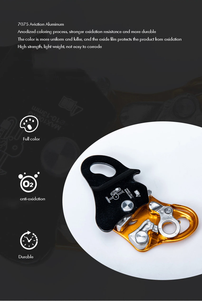 Rock Climbing Ascender Fall Arrest Protection Belay Device SelfLocking