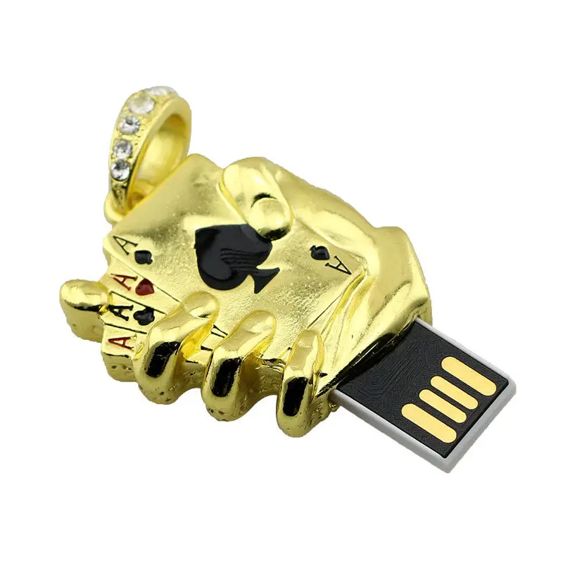 Металлическое ожерелье USB палка Покер звезда флеш-диск USB 2,0 U диск Флешка карта памяти USB флеш-накопитель USB накопитель 4 GB-128 GB