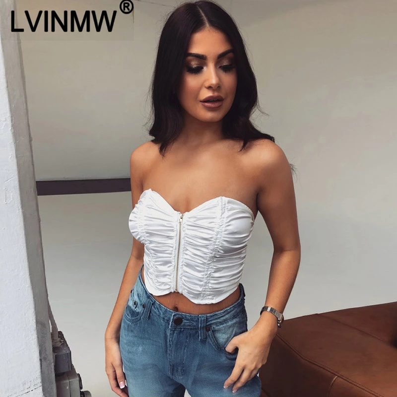 LVINMW, сексуальный, белый, с рюшами, на молнии, тощий, короткий топ, мода,, женский, с открытой спиной, с открытыми плечами, топ, женский, для вечеринки, для клуба