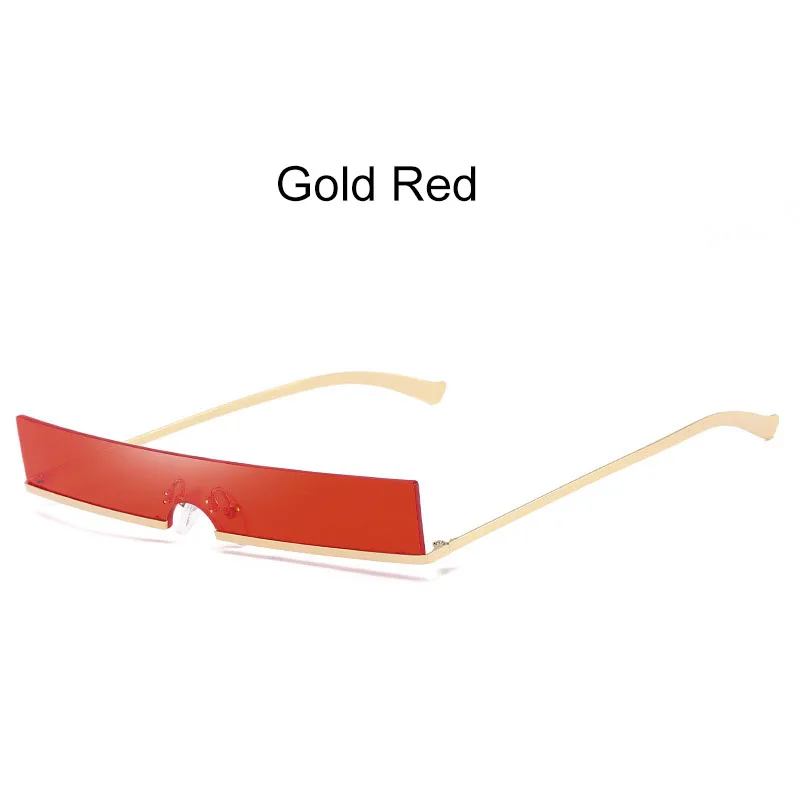 VANEASEL Occhiali da Sole Donna новые женские солнцезащитные очки длинные квадратные очки металлические мужские и женские солнцезащитные очки модные уличные очки - Цвет линз: gold red