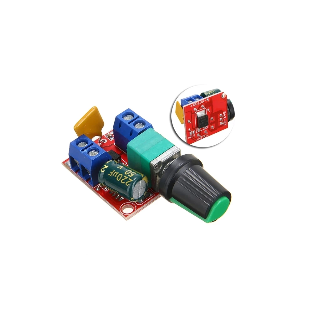 Mini 5A PWM Max 90W DC Motor Speed Controller Module DC-DC 3V 35V Speed Control Adjustable Potentiometer Switch Board LED Dimmer