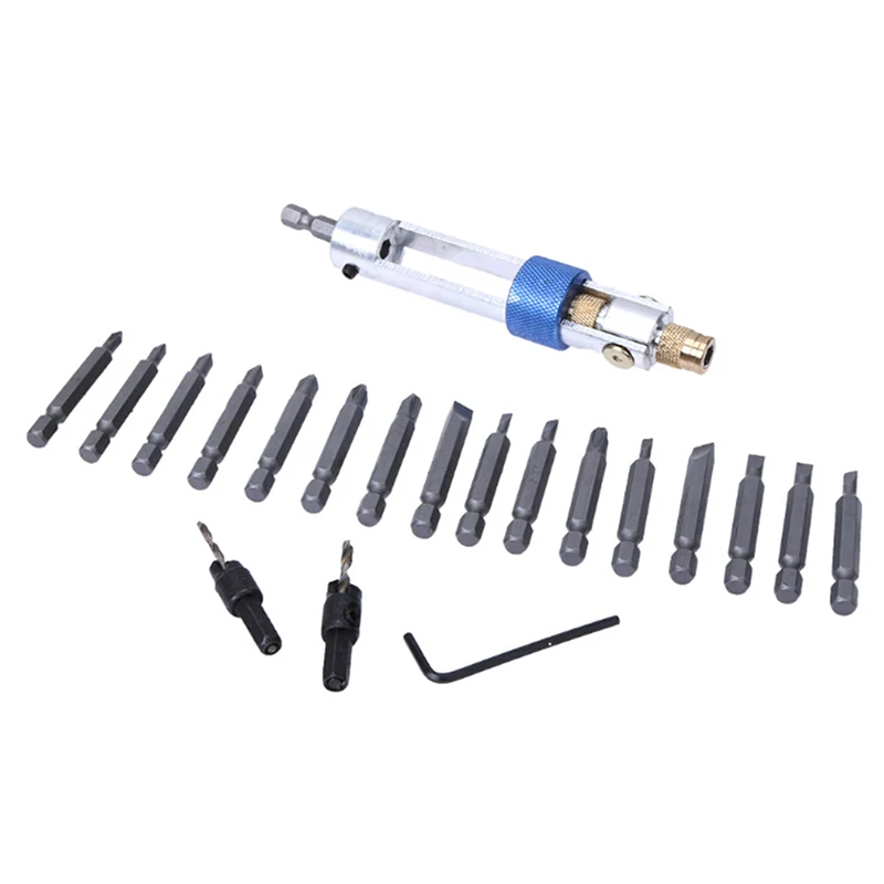 20Pcs Half Time Drill Bit NEW High Speed Steel Drill Driver Tools Set Double Use Hand Screwdriver Head Set With Storage Box