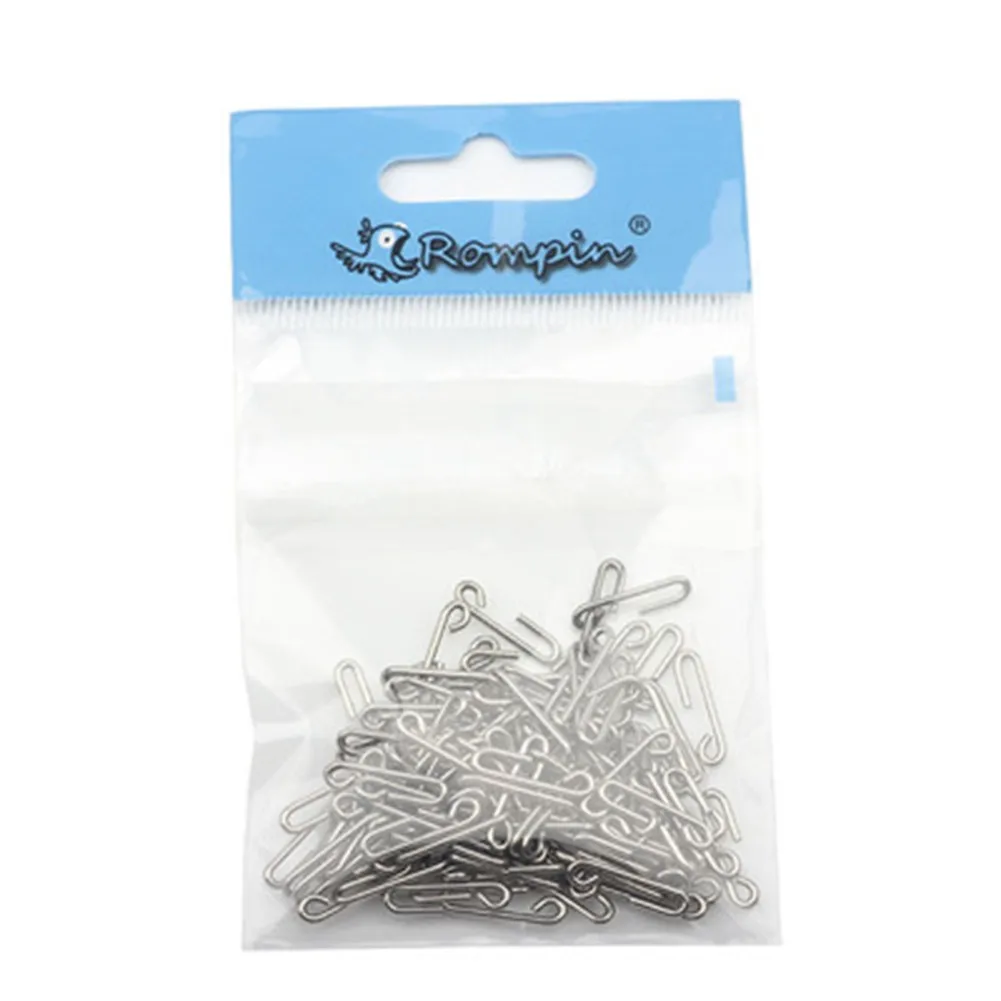 

Fishing Clips Change Snaps Stainless Steel 100Pcs Connector Fishing Hook Lure Quick Change Silver Snaps Tackle