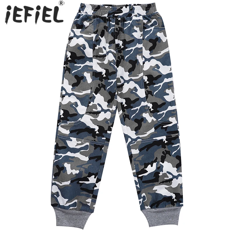 

Kids Girls Boys Cotton Sport Pants Casual Joggers Outdoor Camouflage Teenage Girls Cargo Pants Children Trousers Beam Foot Pants