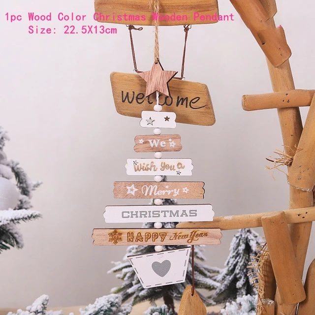 2022 Christmas In The Woods New Year 2022 Christmas Decorations Wooden Pendant Wood Craft Xmas Tree  Decorations Home Decor Diy Child Gifts Navidad 2021|Pendant & Drop  Ornaments| - Aliexpress