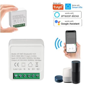 

Tuya Mini Wifi Smart Light Switch Diy Breaker Module Remote Control With Alexa Google Home Smart Home Automation