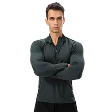 Pullover da uomo con Zip a quarto di prestazione camicie a compressione a manica lunga attive ad asciugatura rapida top sportivi da allenamento leggeri